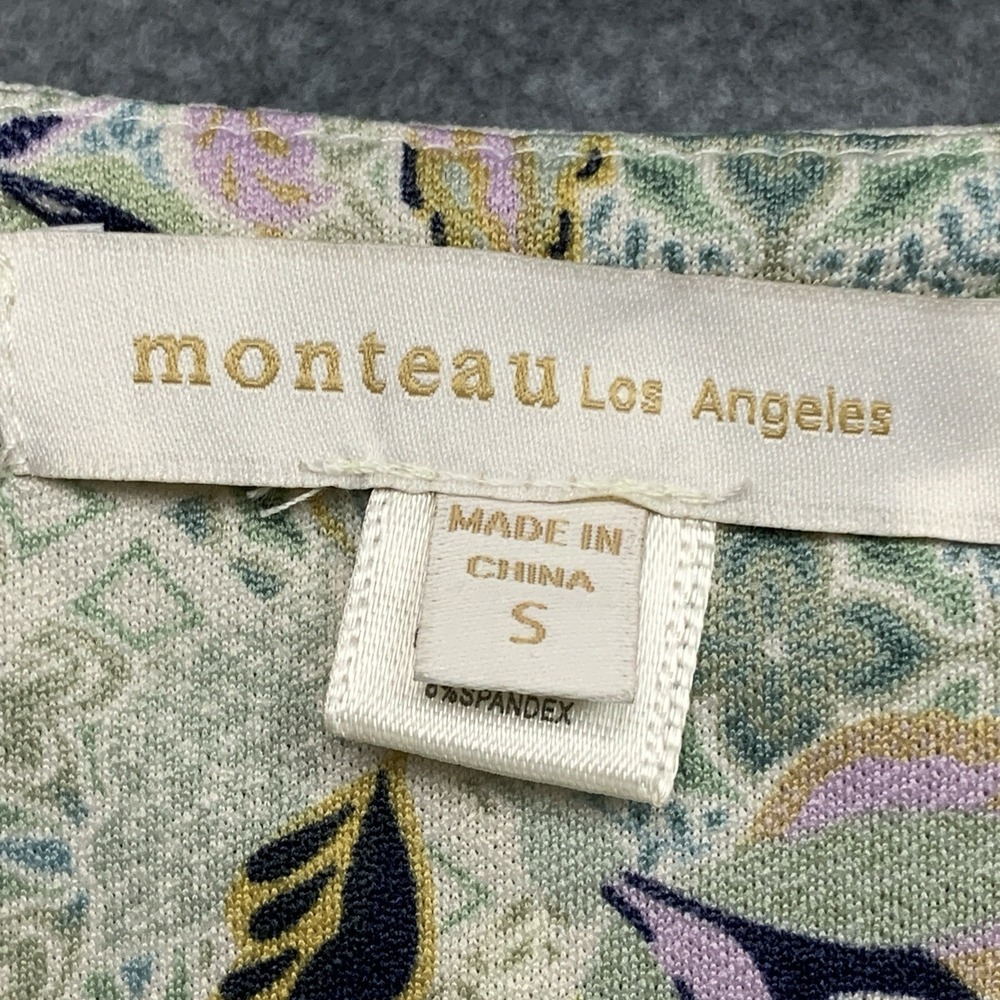 Monteau Los Angeles Peasant Dress S Floral Cream Cottagecore Fairy Whimsical - Picture 3 of 8